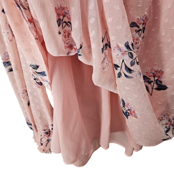 Anthropologie Maison d'Amelie Pink Floral Mock Neck Long Sleeve Blouse sz Medium - Picture 5 of 9